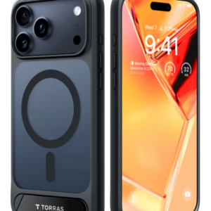 TORRAS - Ostand L1 - Professional Multi-Angle Magnetic Stand Case with Military-Grade Protection for Apple iPhone 17 Pro Max - Black
