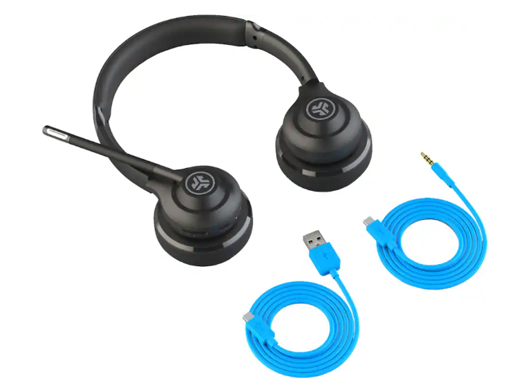 JLab - GO Work Wireless & Wired On-Ear Headset - Black - Image 2