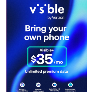 Visible - Visible+ $35/mo Plan + eSIM/pSIM Kit - Unlimited 5G data included - Blue